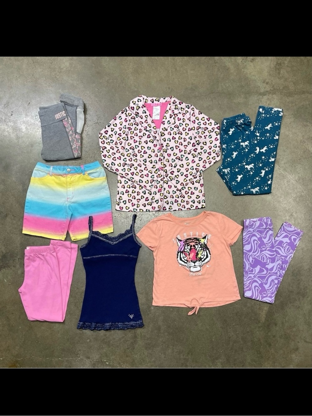 Girls Clothing Lot Justice Wonder Nation Betsy Johnson Leggings Tops